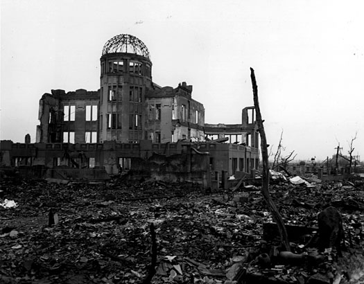 The Dome left standing at Hiroshima after the Atomic bomb blast
