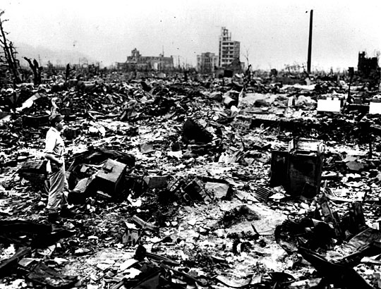 Hiroshima after the Atomic bomb blast (8/8/1945)