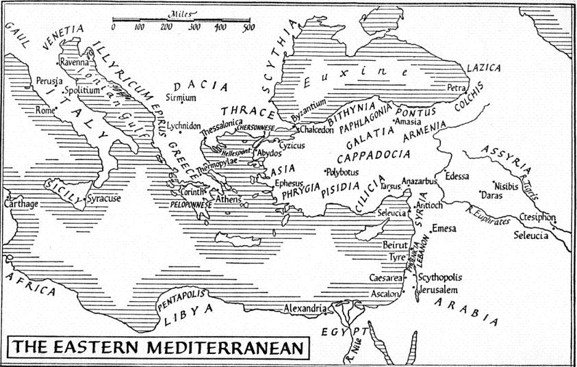 Map of the Eastern Mediterranean